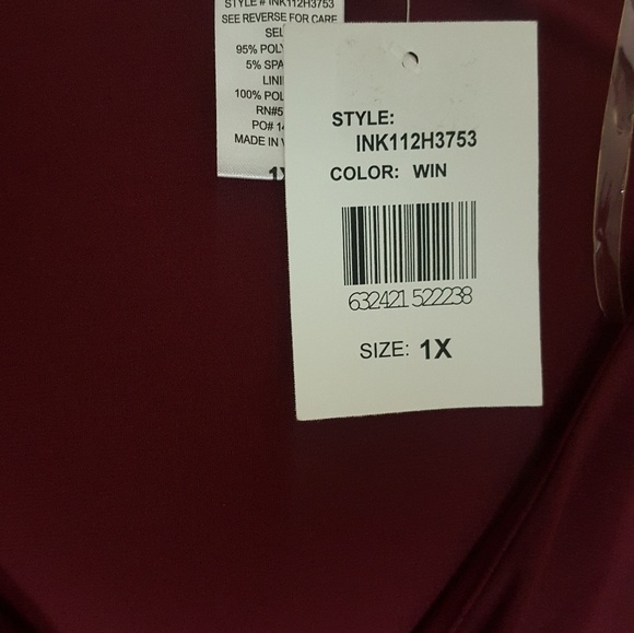 Pretty wine party dress. New with tags. - Picture 3 of 5